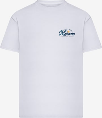 Mister Tee - Camisa 'Mykonos Mood' em branco: frente