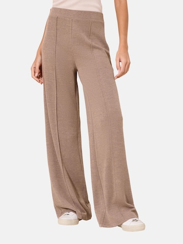 Wide leg Pantaloni de la Lipsy pe maro: față