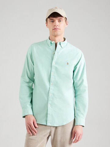 Polo Ralph Lauren Слим Рубашка в Зеленый: спереди