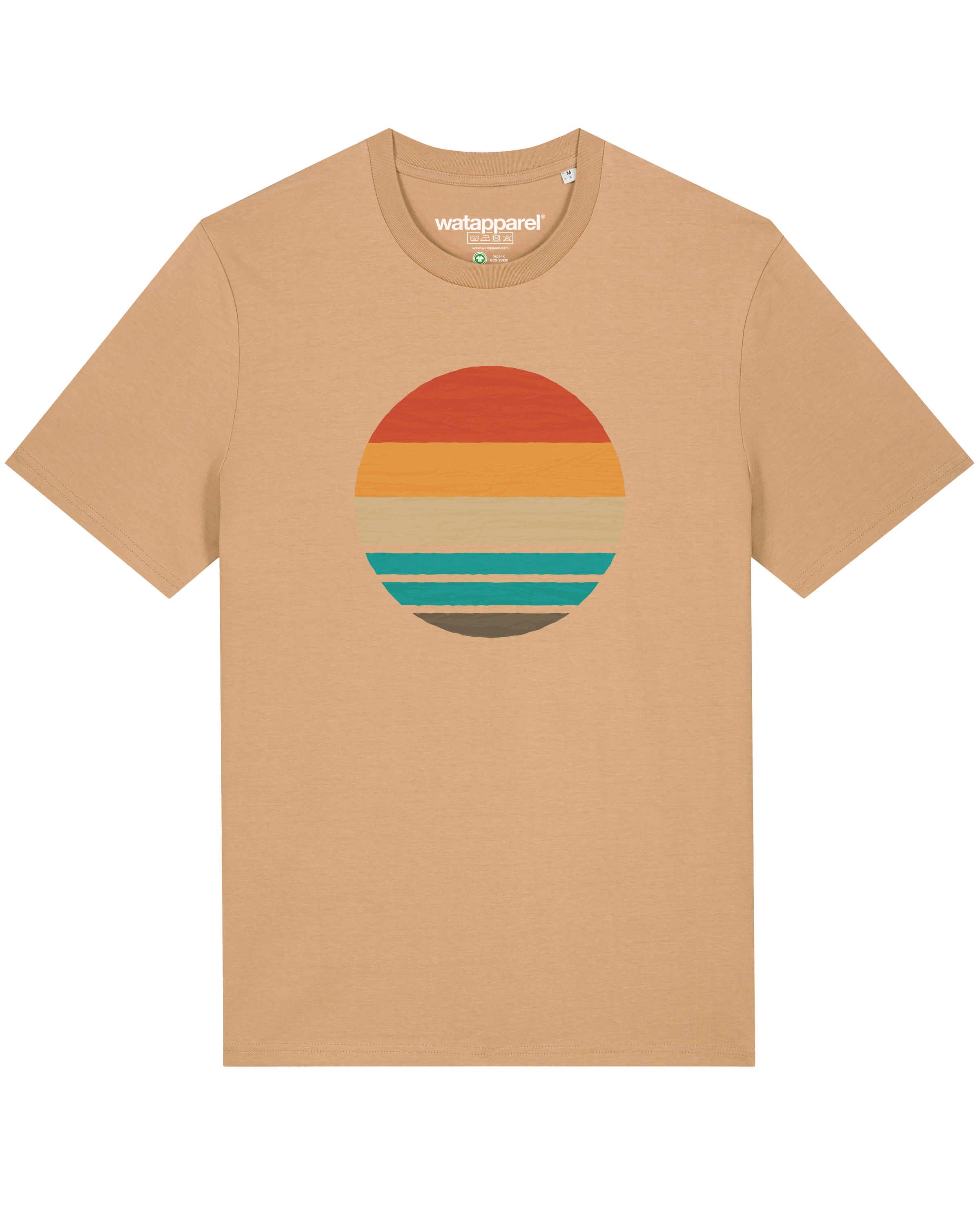 T-Shirt ' Retro Sunset Ocean ' Watapparel en beige : devant