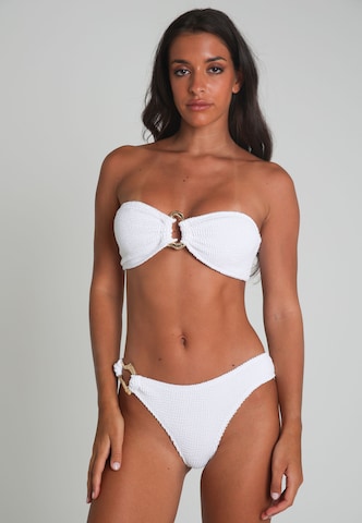 Moda Minx Triangle Bikini top 'SCRUNCH Irregular' in White