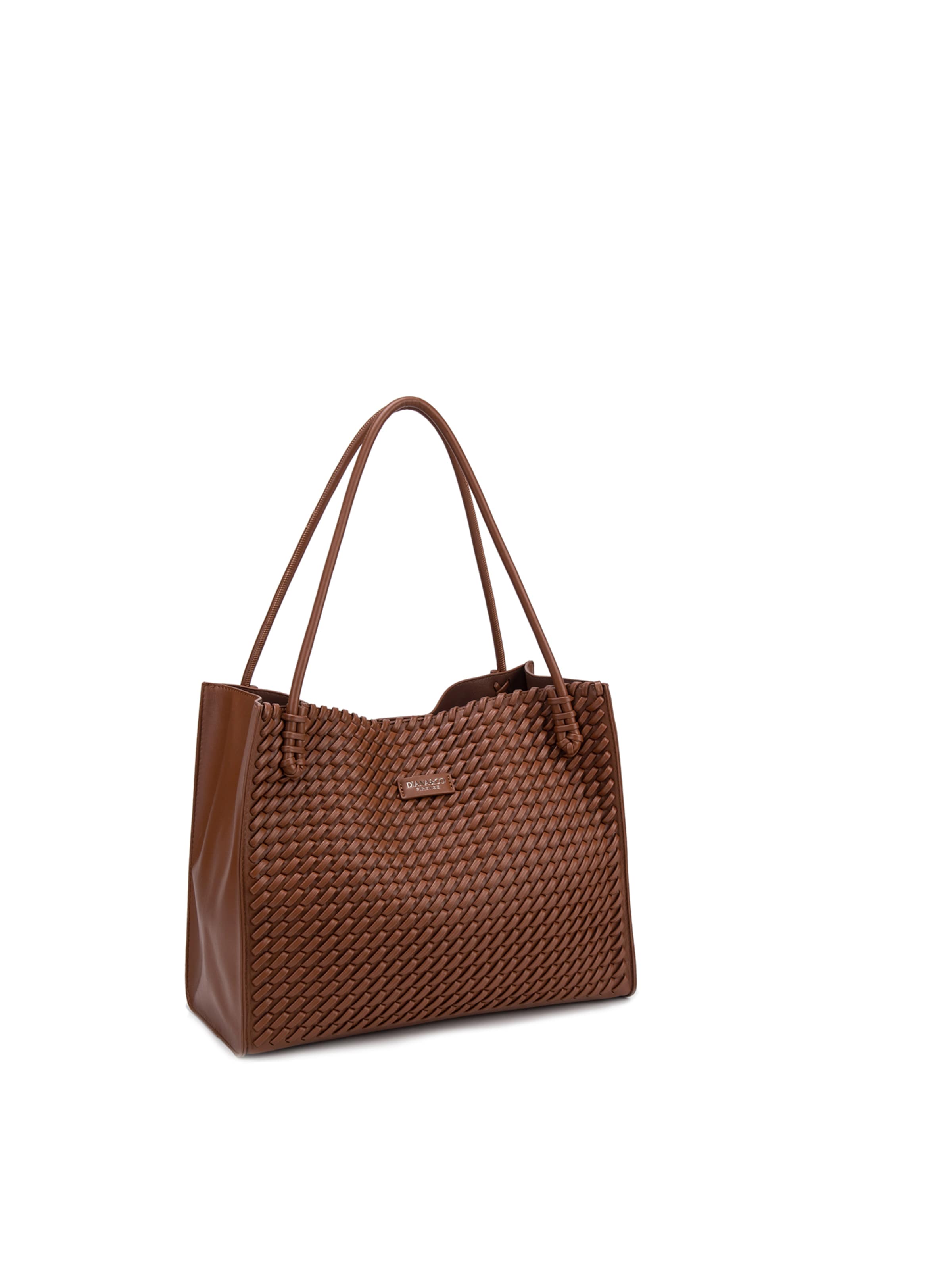 Shopper 'Borsa Shopper Silvana Elite - Pelle Vegana Intrecciata' di Diana&Co. in marrone: frontale