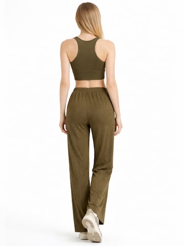 Wide Leg Pantalon 'FLORYN – Palazzohose Crinkle' fashionshowcase en vert