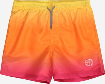 Shorts de bain 'FIJI' Jack & Jones Junior en jaune : devant