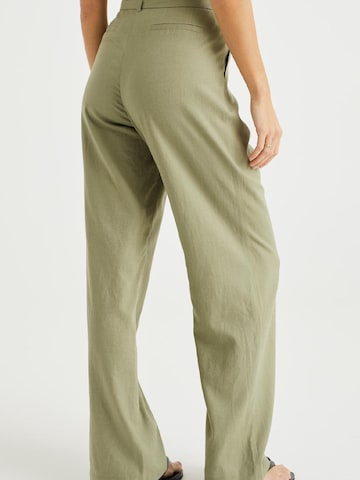 WE Fashion Wide leg Pleat-front trousers in Green