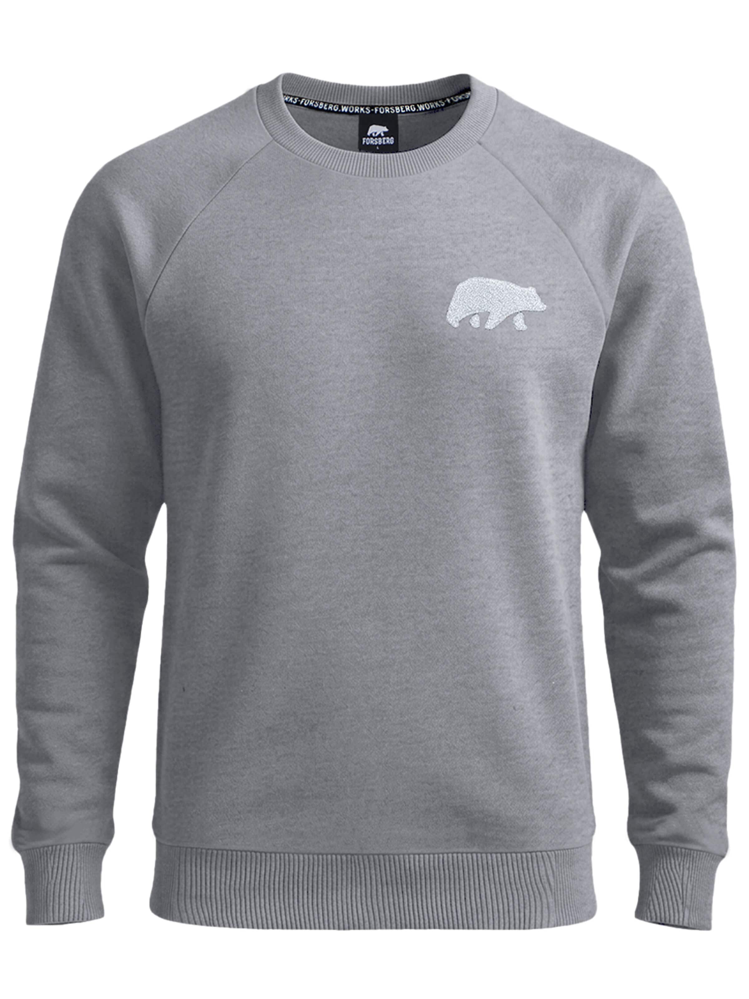 FORSBERG Sweatshirt 'mit Frottee Logo' in Grey: front