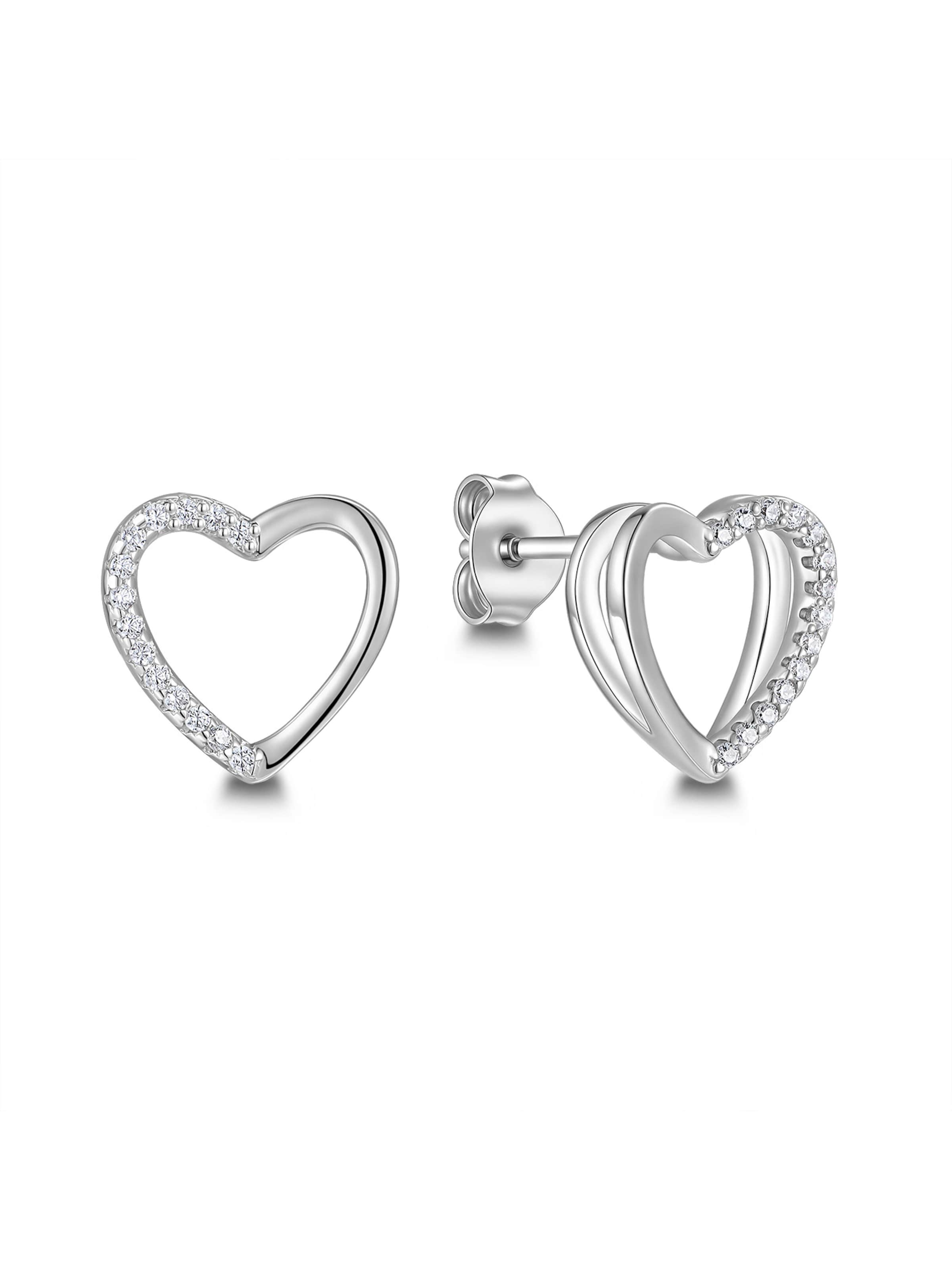 Pure Schmuck - Pendientes 'Heart Glow Ohrringe' en plata: frente
