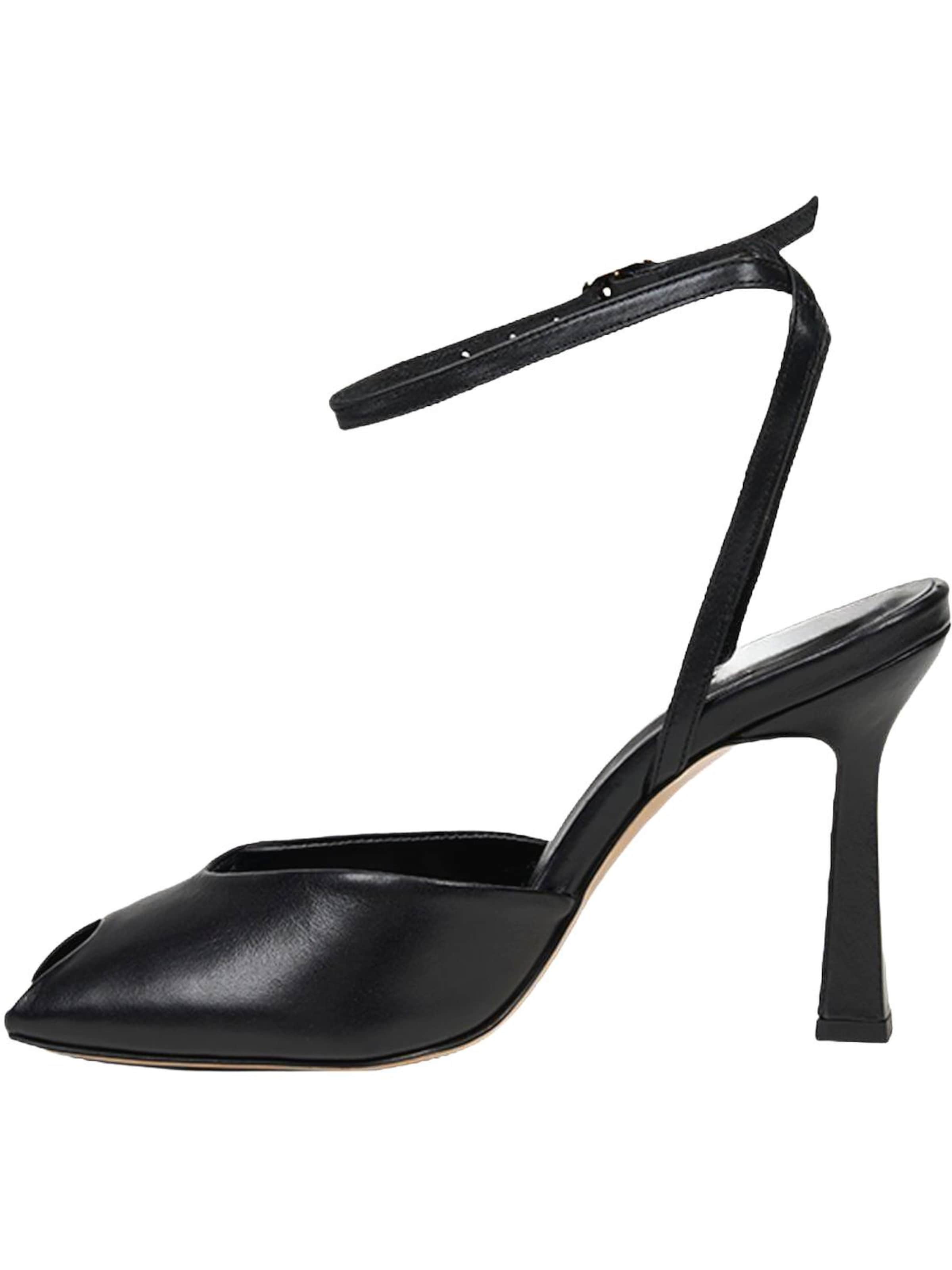 Desa - Zapatos con plataforma 'DESA Damen-Abendschuhe aus Leder mit offener Zehenpartie' en negro