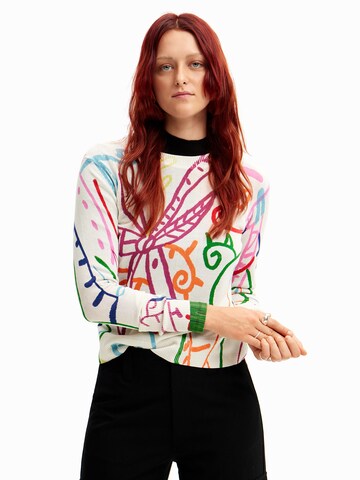 Pull-over Desigual en blanc : devant