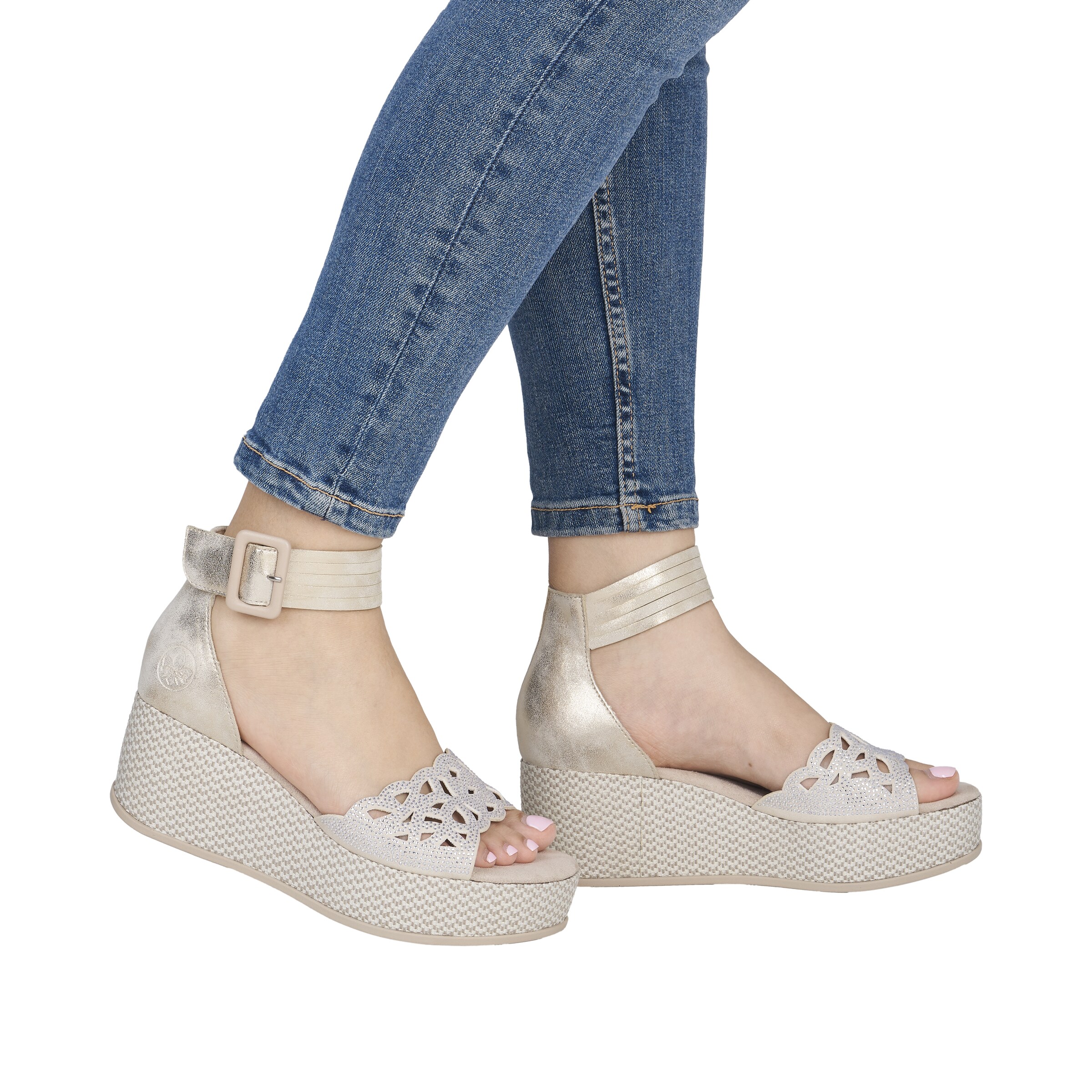 Sandales Rieker en beige : devant