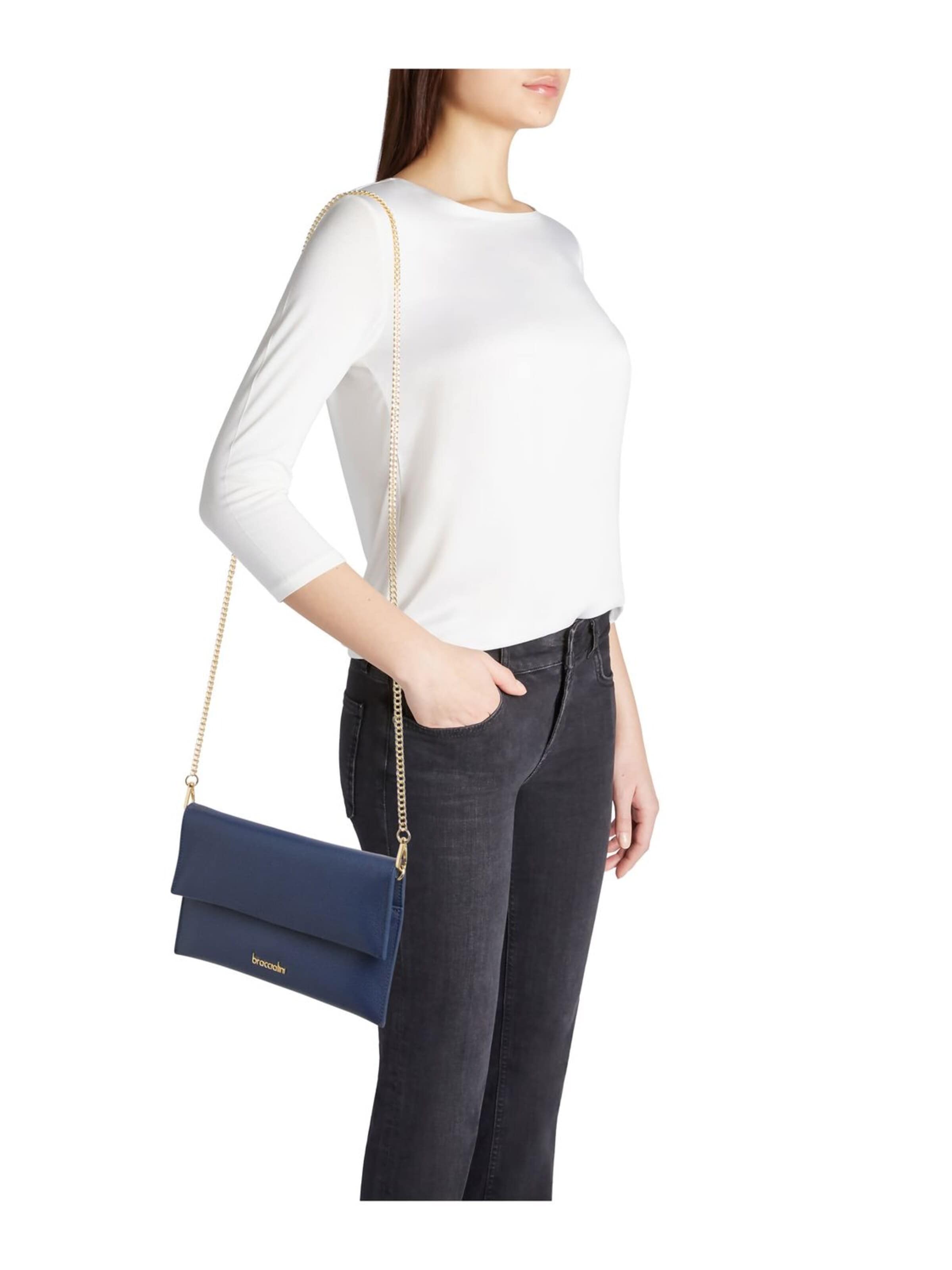Poche ventrale 'Jinny Leather' Braccialini en bleu
