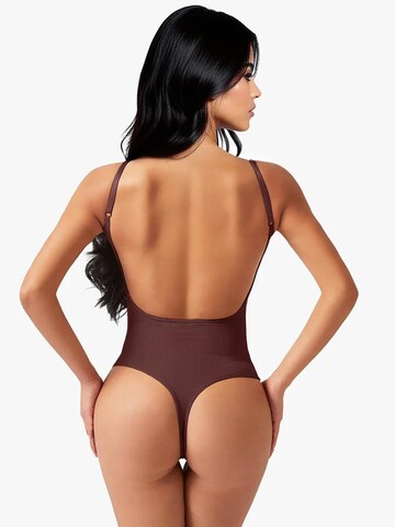 Shapetape Shapingbody 'Body met Lage Rug Met String' in Bruin