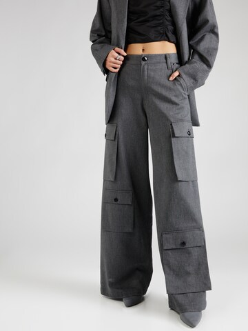 G-Star RAW Wide leg Cargobroek 'Mega' in Grijs: voorkant