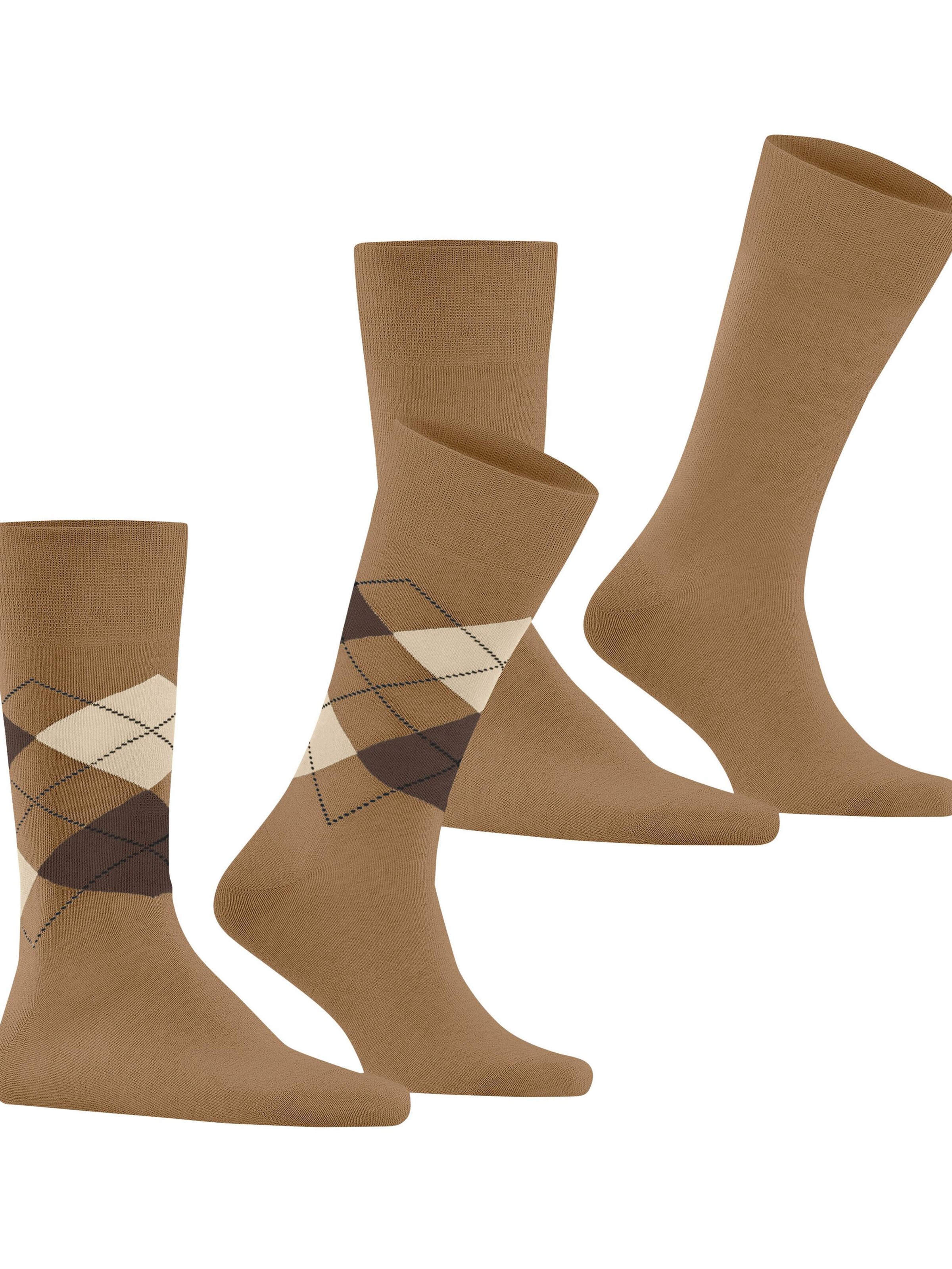 BURLINGTON Socks 'Everyday Argyle Mix 2-Pack' in Brown
