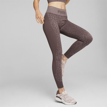 PUMA Skinny Workout Pants in Purple: front