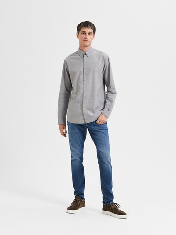 SELECTED HOMME Slim Fit Hemd 'Theo' in Grau