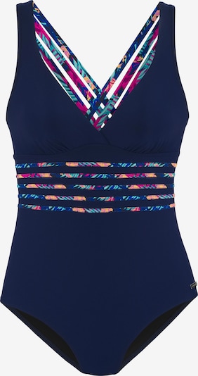 LASCANA Jednodijelni kupaći kostim u mornarsko plava / tirkiz / kobalt plava / neonsko roza, Pregled proizvoda