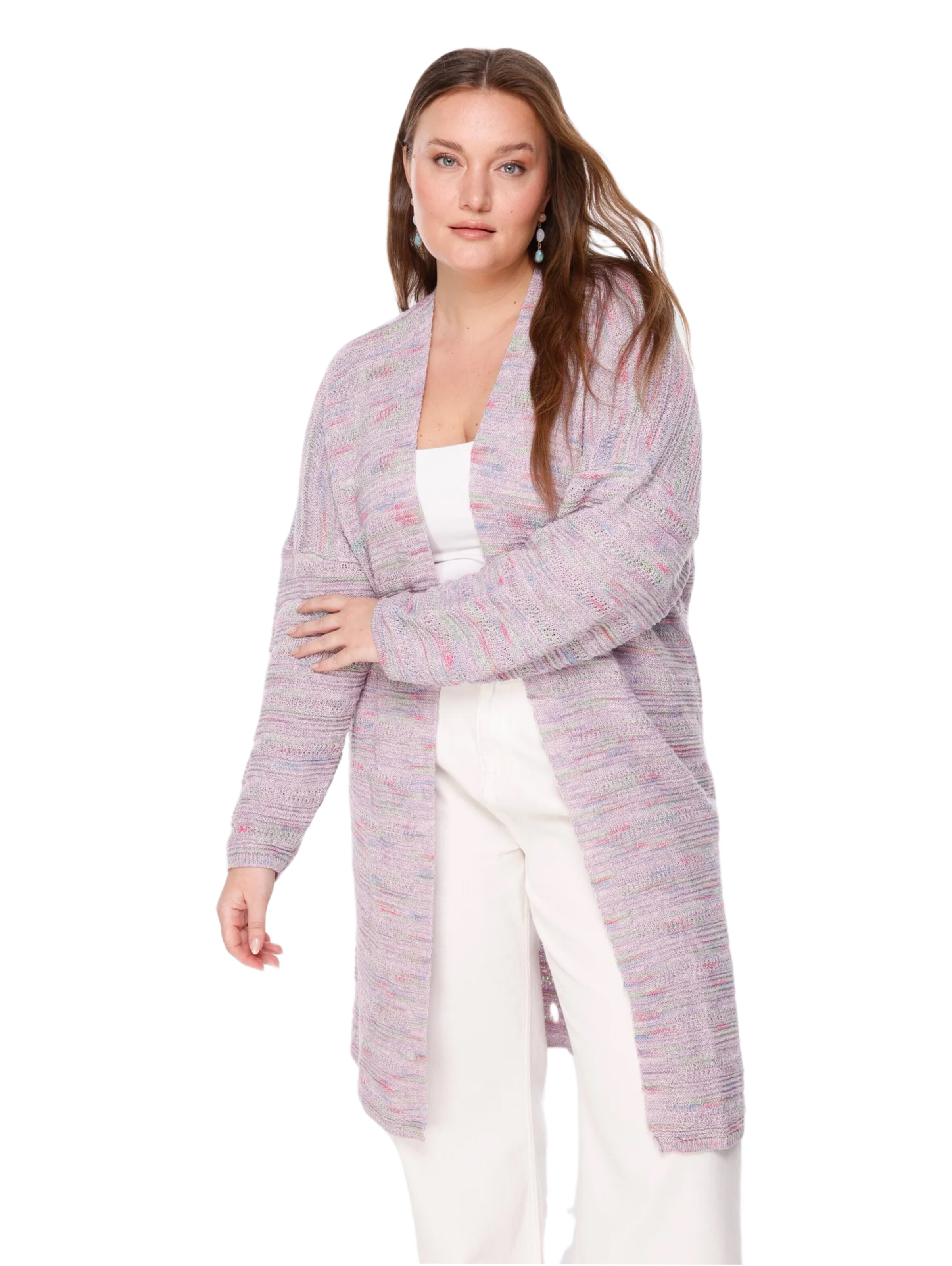 Shape Of You Strickjacke in Lila: Vorderseite