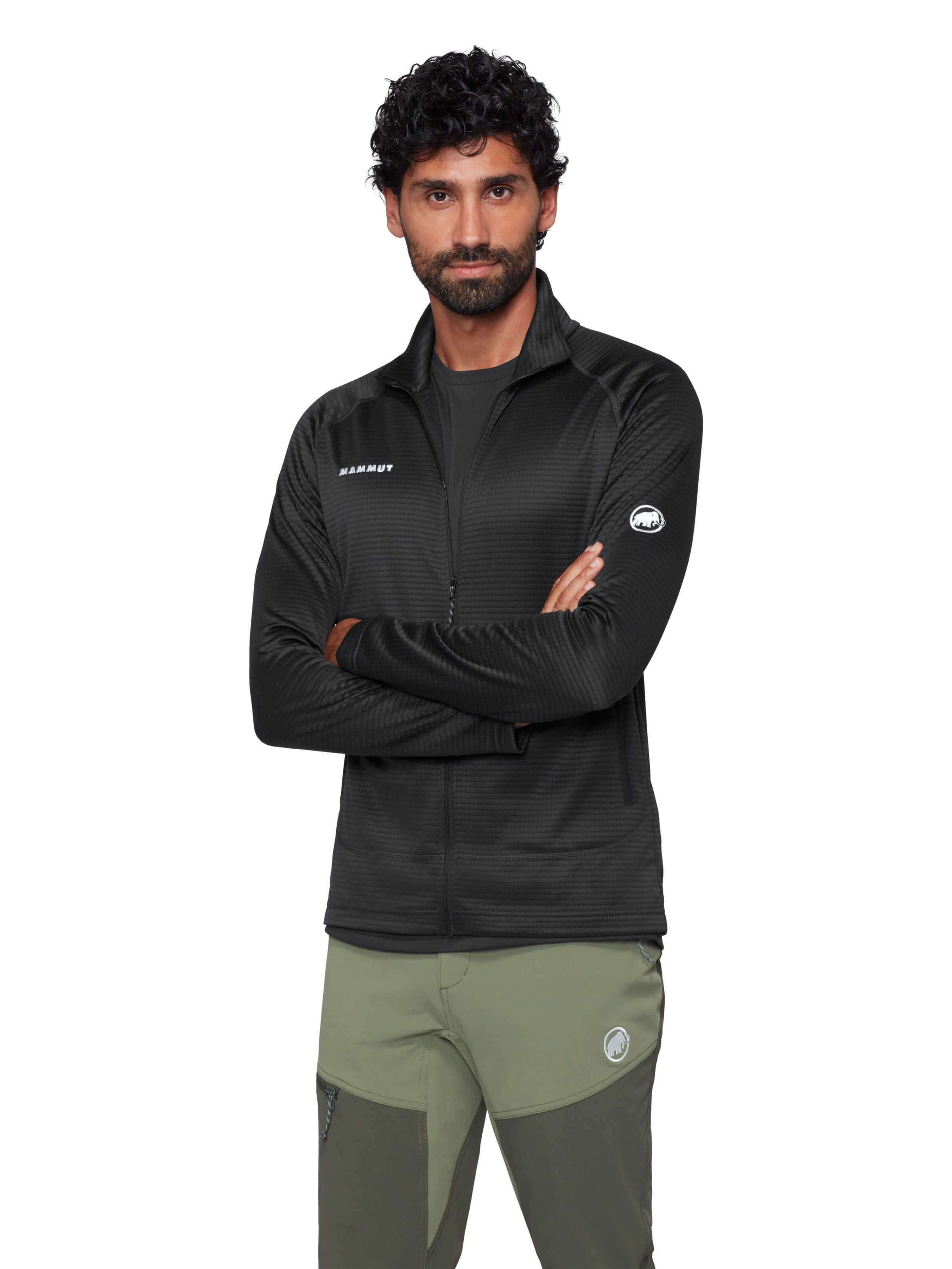 MAMMUT Athletic Fleece Jacket in Black: front