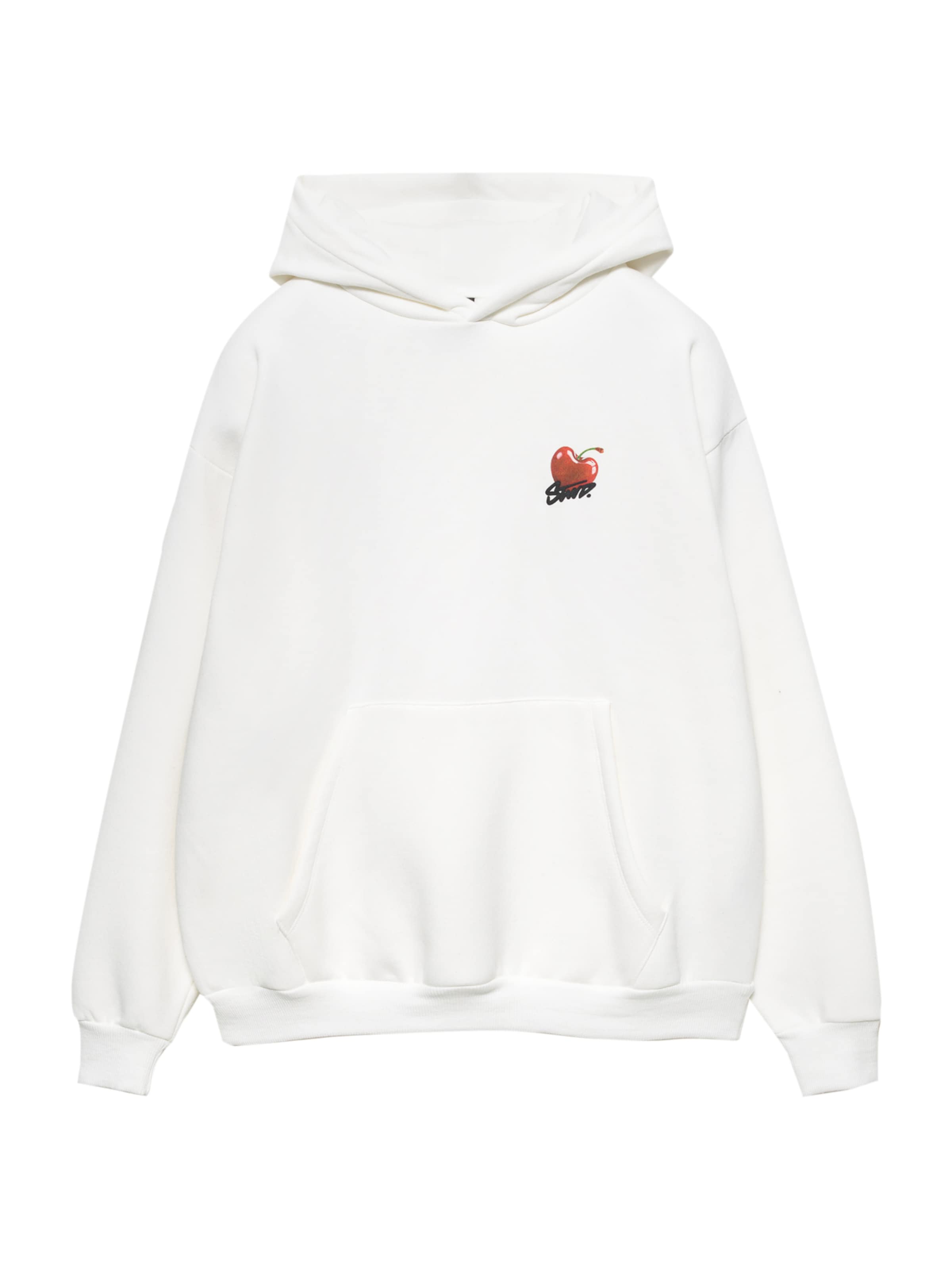 Sweat-shirt 'Cereza STWD' Pull&Bear en blanc : devant
