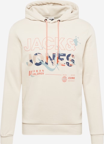 JACK & JONES Sweatshirt 'Game' in Beige: front