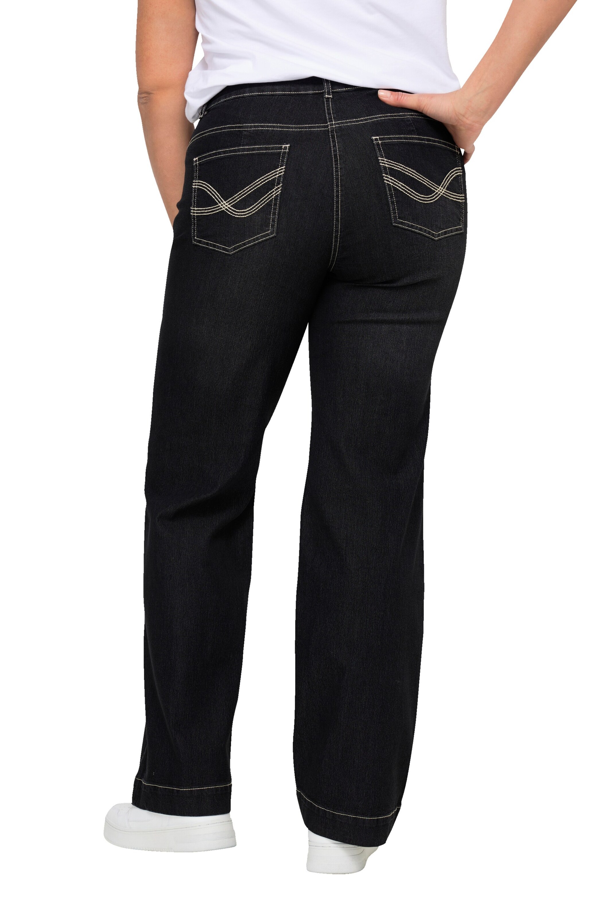 Angel of Style Wide leg Jeans in Zwart