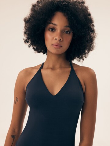 Henderson - Traje de baño 'Badeanzug Bitt, Monokini Schnitt, gekreuzte Träger, Cut out' en azul
