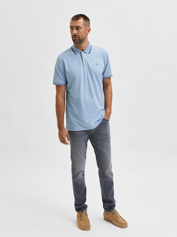 SELECTED HOMME Poloshirt 'Aze' in Blau