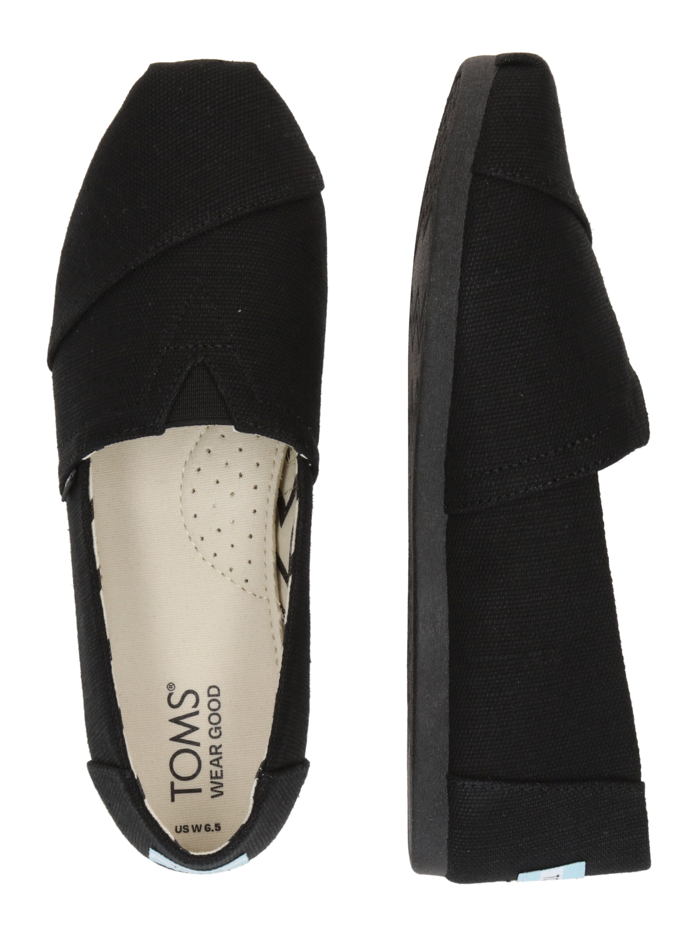Chaussure basse 'ALPARGATA' TOMS en noir