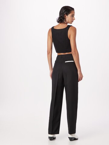 TOPSHOP Loose fit Trousers with creases in Black