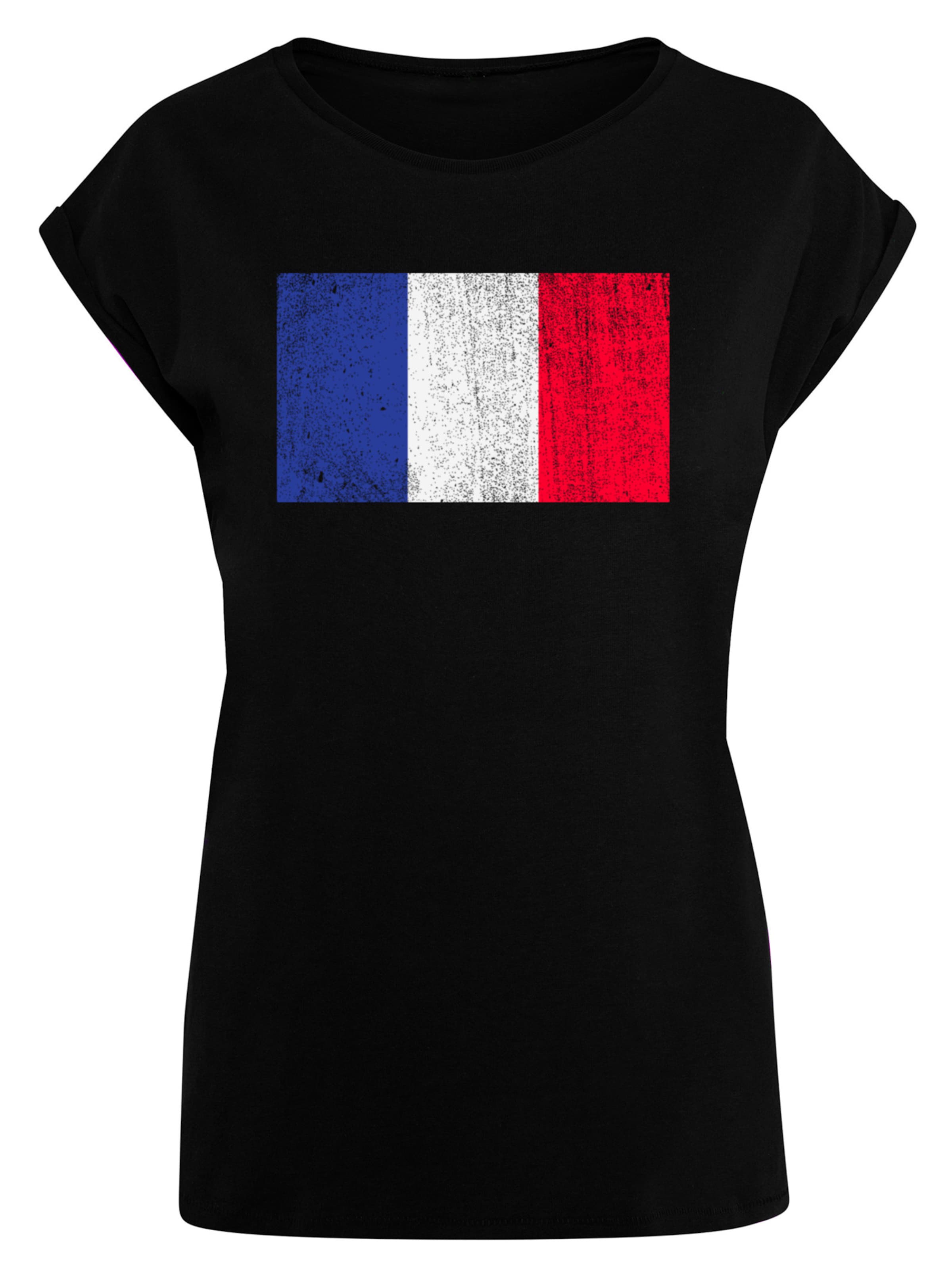 T-shirt 'France Frankreich Flagge' F4NT4STIC en noir : devant