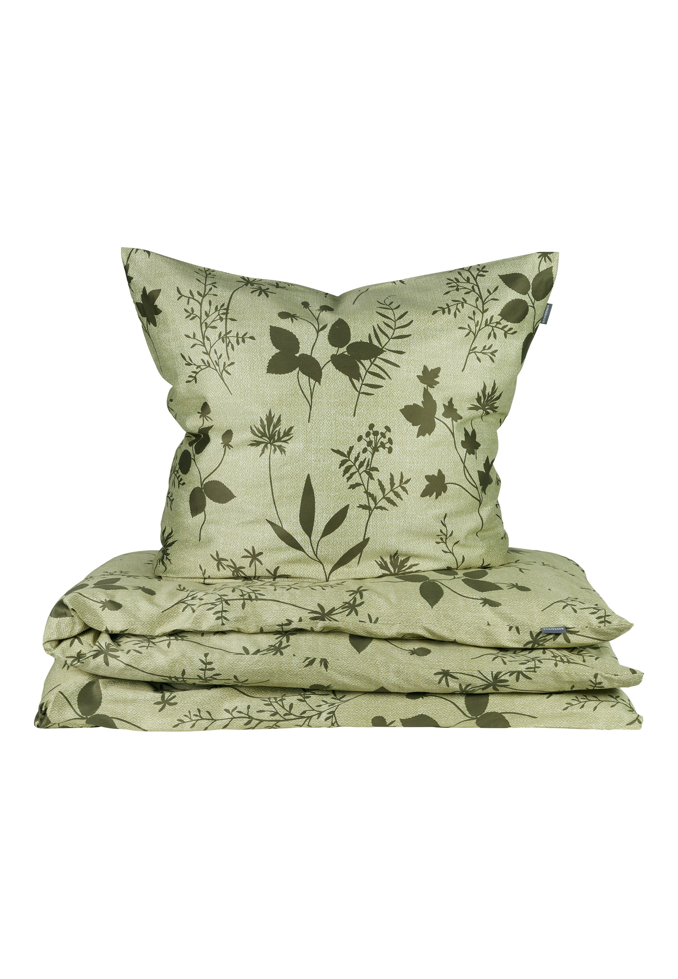 SCHIESSER Bettwäsche-Set 'Ada' in Grün: Vorderseite