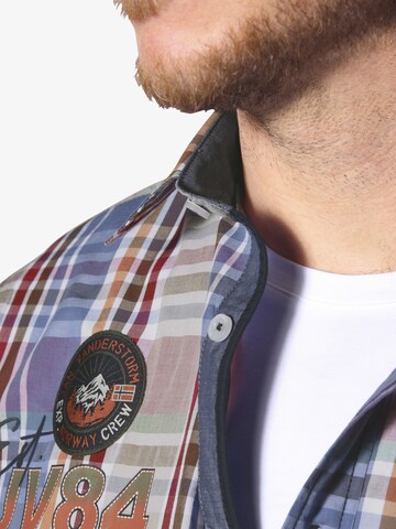 Jan Vanderstorm Regular fit Overhemd 'Detrik' in Blauw