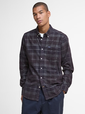 Coupe regular Chemise 'Blair' Barbour en marron : devant