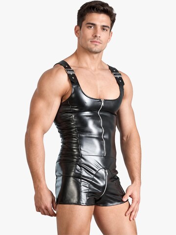BIMONI Loungewear 'Lackleder Anzug Bodysuit' in Black: front