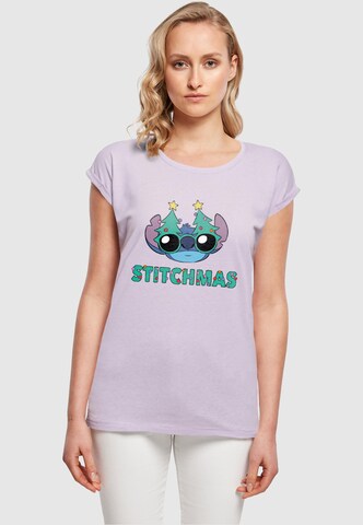 ABSOLUTE CULT Shirt 'Lilo And Stitch - Stitchmas Glasses' in Lila: voorkant