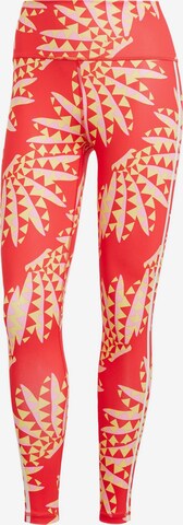 ADIDAS PERFORMANCE Skinny Workout Pants 'FARM Rio' in Red: front