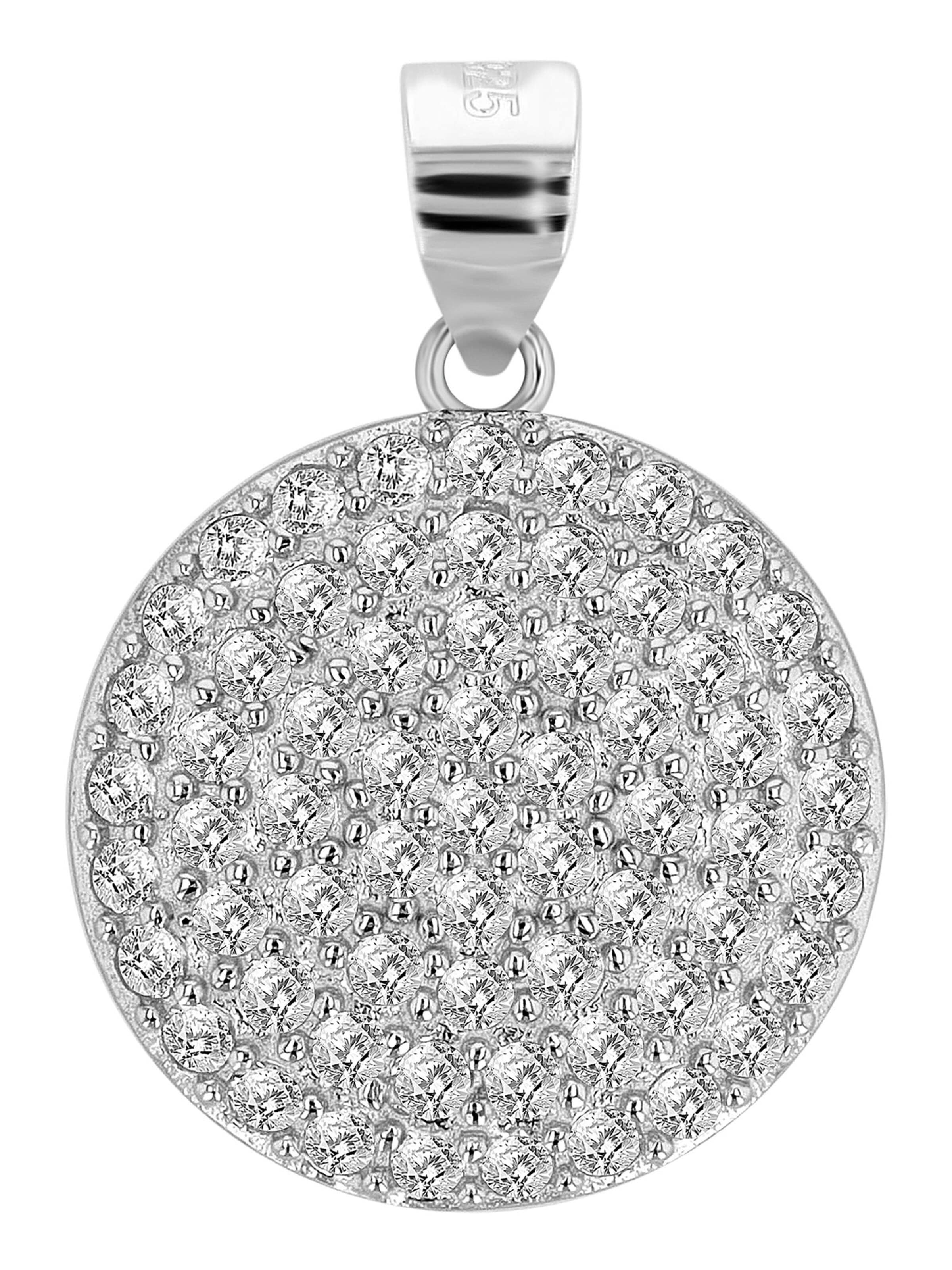 Akzent Pendant '"Camelia" aus 925 Sterlingsilber, rhodiniert, langlebig' in Silver