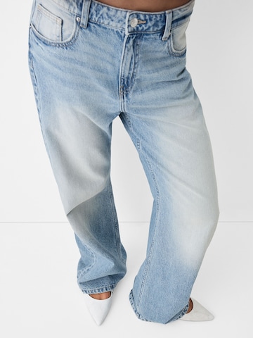 Bershka Wide leg Jeans in Blauw