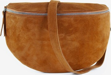 lePelou Fanny Pack 'VALENTINA large' in Brown: front