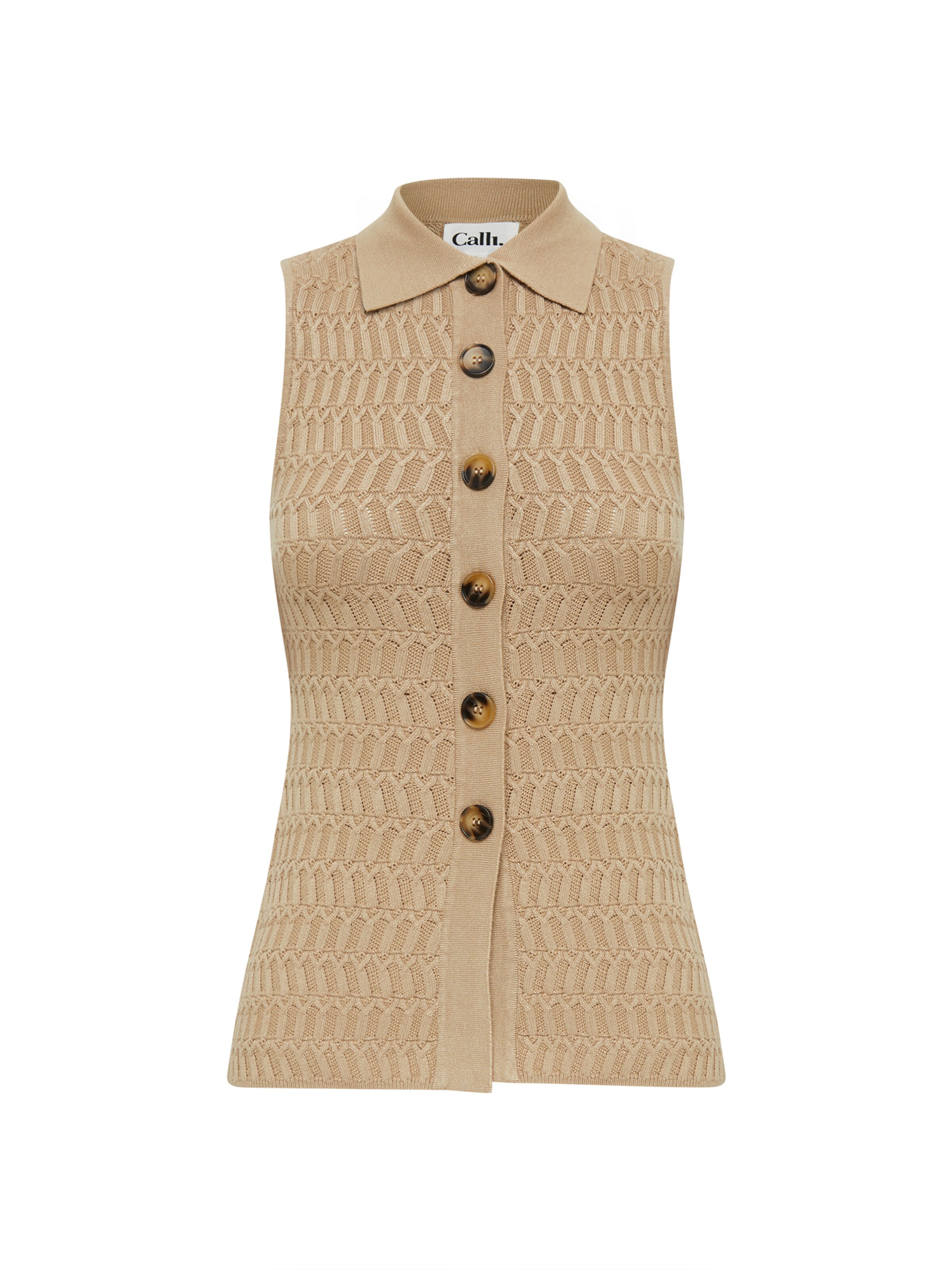 Calli Strickjacke 'MOLLY ' in Beige: Vorderseite