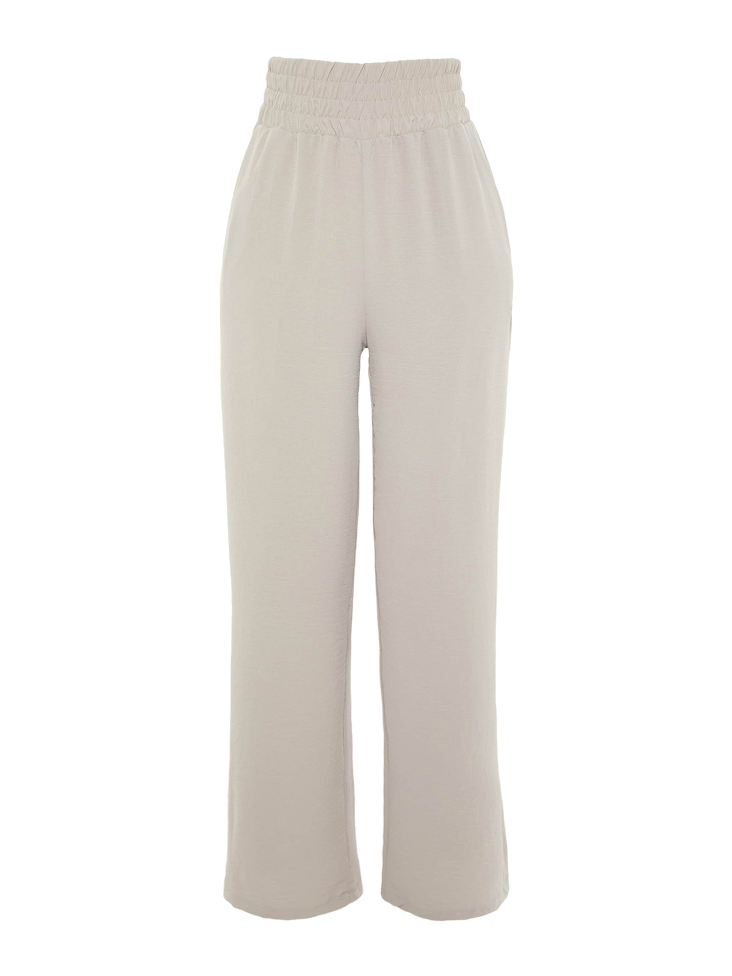Wide leg Pantaloni con pieghe di Trendyol in grigio: frontale