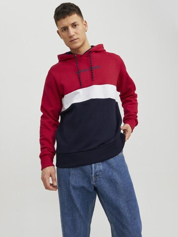 Sweat-shirt 'JJEReid Blocking' JACK & JONES en bleu : devant