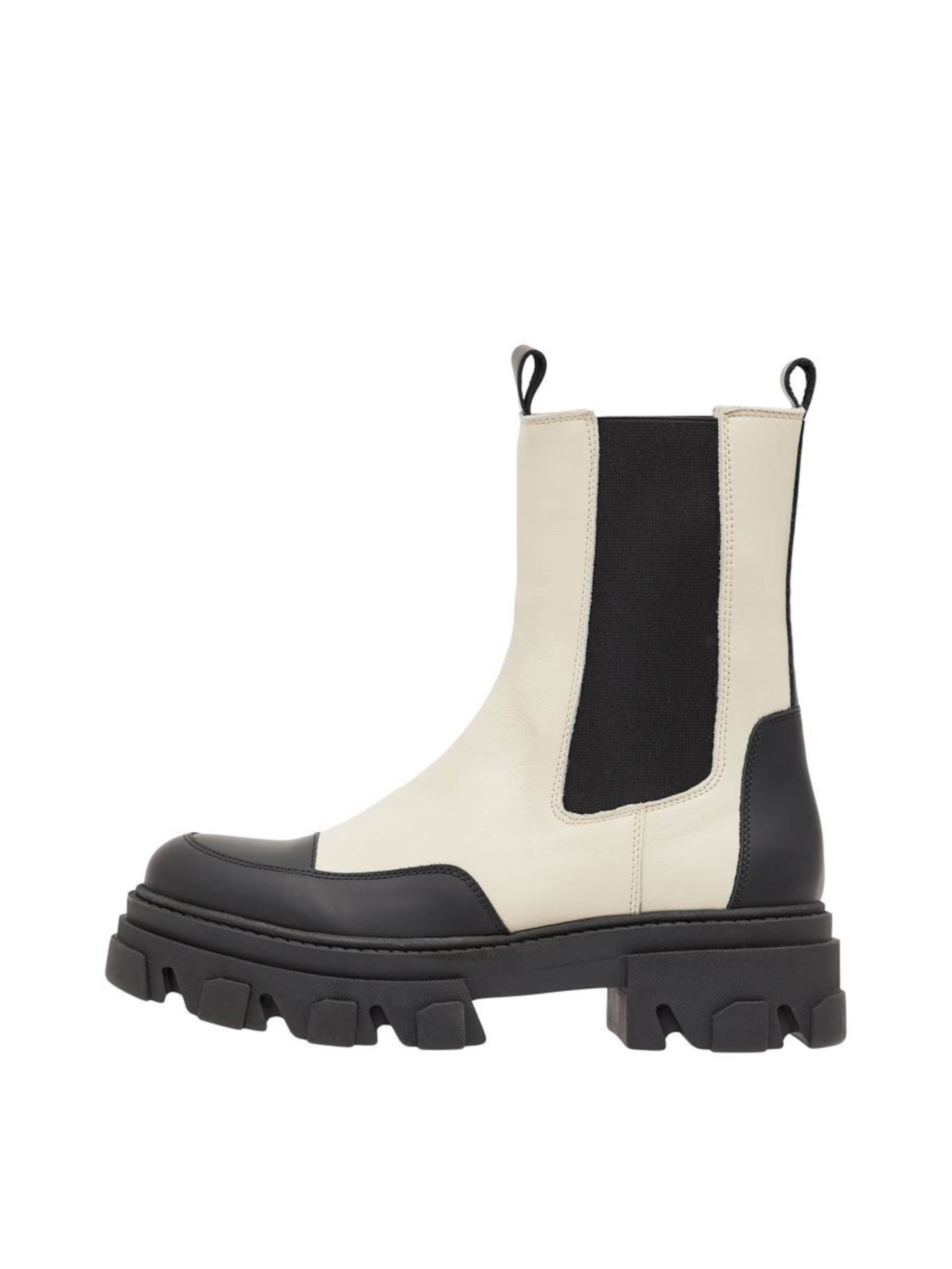 Boots chelsea 'GINNY' di Bianco in beige: frontale