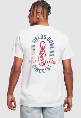 T-Shirt ' Park Fields - Bowling 24 Hours' Merchcode en blanc