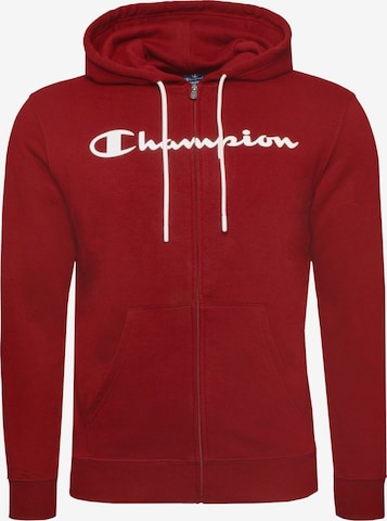 Veste de survêtement ' Hooded Full Zip ' Champion Authentic Athletic Apparel en rouge : devant