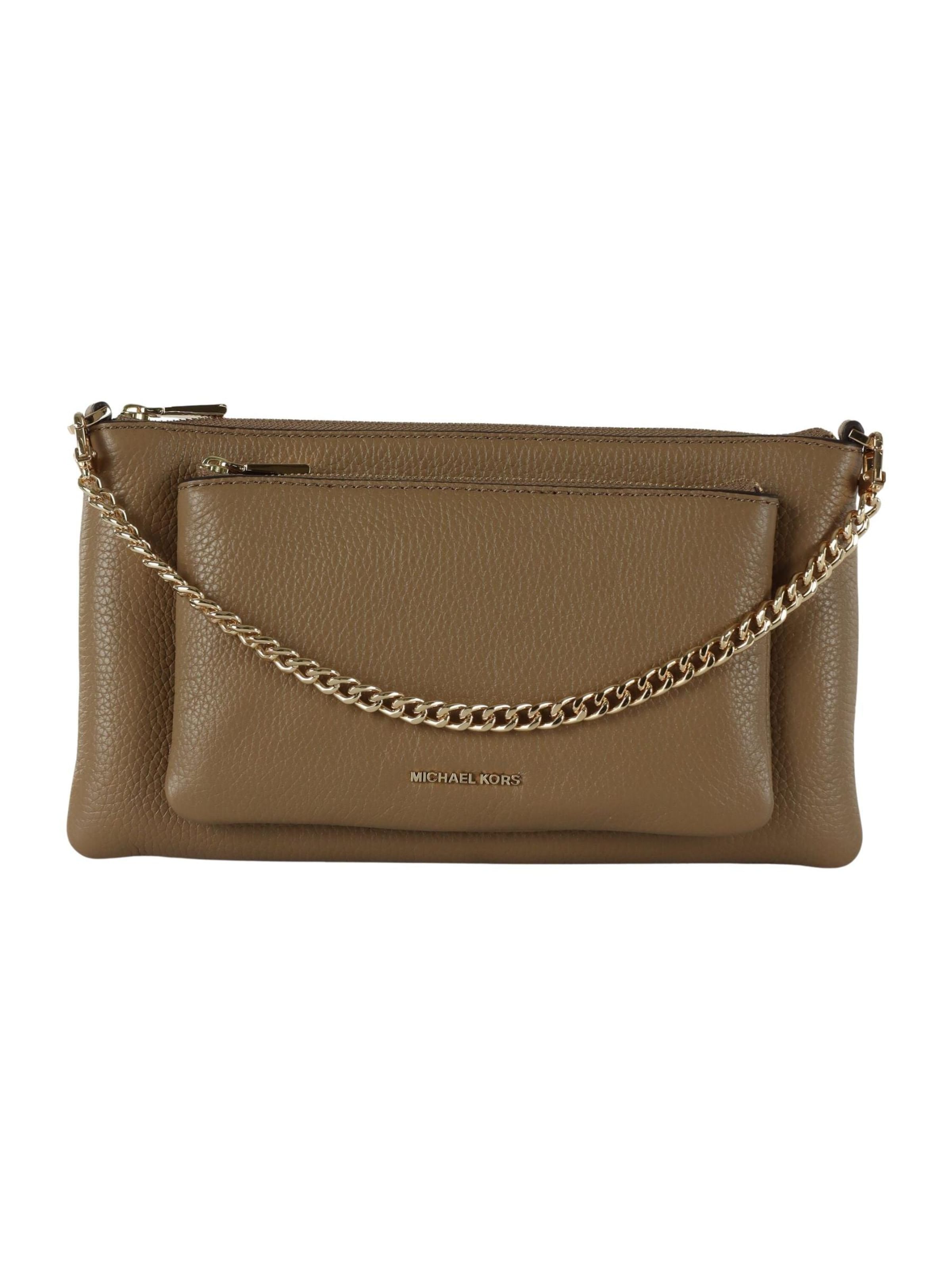 Sac bandoulière Michael Kors en beige : devant