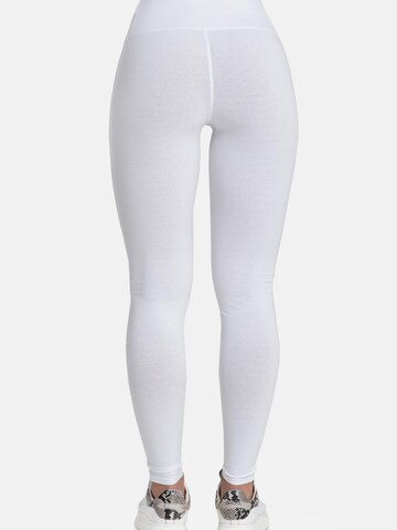 Coupe slim Leggings 'aus Baumwolle mit hohem Bund' Evoni en blanc