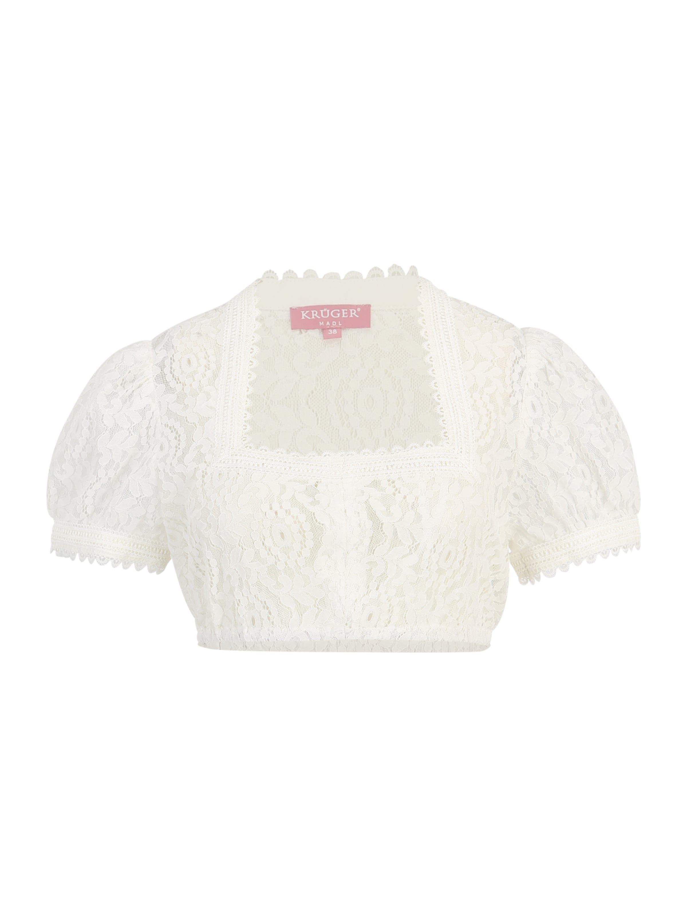 Blouse folklorique Krüger Madl en blanc : devant