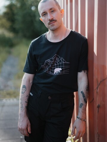 FORSBERG Shirt 'mit Polygonraster-Logo' in Schwarz